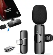 Wireless Microphone for iPhone/Android, Plug-Play Wireless Lavalier Microphone, Clip on Microphone, Auto Sync and Noise Reduction, Lapel Microphone & Systems for YouTube, Facebook, Interview, Tiktok