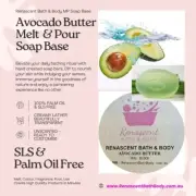 AVOCADO BUTTER Melt Pour Soap Base 100% Pure and Natural Transparent Soapmaking
