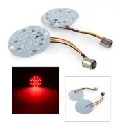 Pair Red LED Panel Light Turn Signals DRL for Harley-Davidson 1157 BAY15d Socket