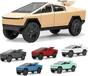 Pickup Truck Toy Car,1:24 Zinc Alloy Pull Back Toy Car with Sound and Light,Display Model,Gifts for Boys and Girls （Golden）