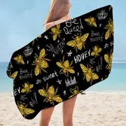 Cool Honey Bees Microfiber Beach Towel