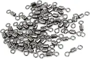 uxcell 50 Pcs Silver Tone Metal Fishing Line to Hook Connectors 6#