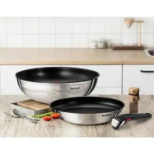 Tefal Ingenio 版不銹鋼煎鍋 3 件套 無 PFOA 銀色