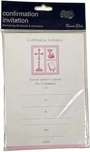 Simon Elvin Confirmation Invitations (Pack of 20) (UK Size: One Size) (White/Pink)