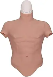 SUAISKR Realistic Silicone Muscle chest for Cosplay Realistic Male Chest Vest Muscle simulation skin