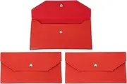uxcell 2 Pack Cash Envelope Wallet, Budget Cash Holder Reusable Money Bag Pouch Leather Money Organizer Pouch for Men Women Receipt Check Bill Travel Graduation Holidays, Red