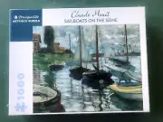 Claude Monet Art Pomegranate Jigsaw Puzzle Sailboats on the Seine 1000 Pcs NEW