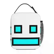 c314 Video Game Geometry Dash Lunch Bags Insulated Lunch Tote Waterproof Bento Box Leakproof Picnic Bags for Woman Work Kids School k314