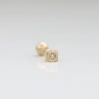 在飛比找蝦皮商城優惠-14K Cubic CZ Piercing 方塊鑽鎖珠耳環(