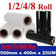 500mm x 400m 25UM BLACK CLEAR WHITE Hand Stretch Film Pallet Carton Shrink Wrap