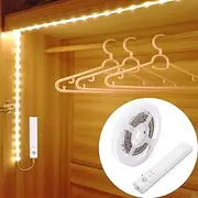 OriFiil LED Strip with Motion Sensor, 150 cm LED Strip Cabinet Lighting, Battery Operated Night Light, 3000 K Warm White Strip for Children's Room, Bedroom, Kitchen, Orientation Light