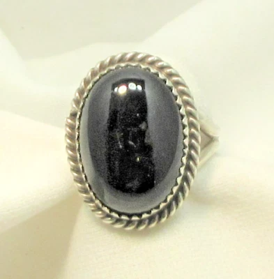 Black Onyx Ring Size 7 Sterling Silver Southwest #714