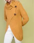 Main Strip cowl neck asymmetric wrap sweater in Camel - size M