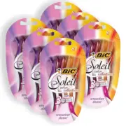 48pc Bic Soleil Women's Smooth Colors 3-Blade Shaving Manual Razors Shavers