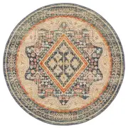 NEW Tapete Rug Legacy Aztec Diamond Round Rug Navy 240x240cm
