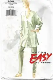 A111 VOGUE 8967: SHIRT & PANTS SIZE 12-16 SEWING PATTERN