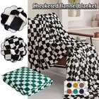 Throw Checked Large Polar Warm Soft Blanket Sofa Bed V0H8 Car GX Travel S2N9