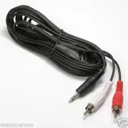 10ft 3.5mm Mini Plug to 2 RCA Male Stereo Audio Cable