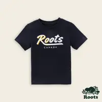 在飛比找momo購物網優惠-【Roots】Roots小童-繽紛花卉系列 漸層文字短袖T恤