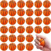 32 PCS Mini Basketball Stress Balls,Small Soft Foam Squeeze Basketballs,Squeeze Anxiety Relief for Basketball Sports Game Kids,Basketball Party Decoration(1.6 inch)
