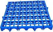 MagiDeal Interlocking Floor Tile for Car Wash Non Slip Thickened with Holes Grating Floor Grill for Deck Yard Shower Balcony Pool, Blue