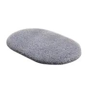 Water Absorbent Oval Plush Non-Slip Floor Mat Rug Living Room Doormat Carpet silver gray 40*60cm