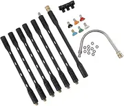 Pressure Washer Wand, Pressure Washer Extension Wand Power Washer Extension Wand Gutter Cleaner Attachment with Black Cover Stainless Steel Gutter Cleaner Rod for Wall Roof Gutter