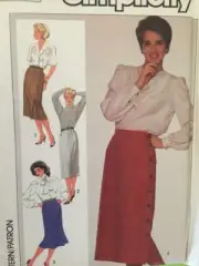 Simplicity Sewing Pattern 7660 Ladies Misses Set Slim Skirts Size 8 Uncut