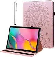 BOLELAW Case for Huawei Mediapad T5-10 10.1 Inch with Stylus Pen, Ultra Thin PU Leather Stand Function Document Slots Protective Case for Huawei Mediapad T5 10.1 Inch (Pink)
