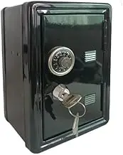 Mini Bank Money Box Hidden Safes Retro Rotating Password Cash Coins Saving Box Bank Safe Box Automatic(Black)