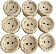 YOFAN 100pcs Wooden Handmade Buttons, Crafts Assorted Buttons Wooden Sewing Buttons for Sewing Clothing Accessories, DIY Crafting Projects Decorations 20mm Diameter