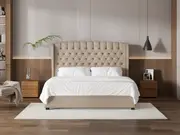 My Style Winged Headboard & Slimline Base - Super King / Natural / Standard Base