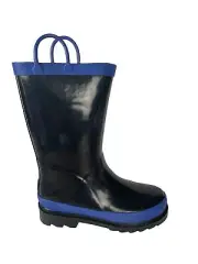 DEER STAGS toddler Puddle Jumper Rain boots, black/blue, size 12M youth
