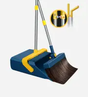 Joybos® Broom and Windproof Dustpan with Adjustable Handle 2 IN 1/BLUE