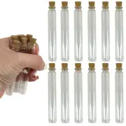 12 Clear Glass Jar Bottles Container Cork Caps Craft Reusable Vial Storage 6ml