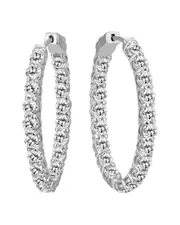 14K 10.00 ct. tw. Diamond Hoop Earrings