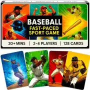 QUOKKA Baseball Card Game – Fast Matching Fun for 2-8 Players, Ages 8+,128 Cards
