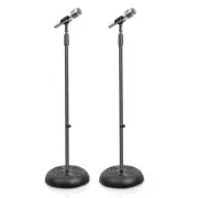 Pyle Microphone Stand-Universal Mic Mount w/ Heavy Compact Base Adjustable- Pair