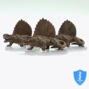 Dimetrodon x3 - Sand & Stone #8 D&D Icons of the Realms Dinosaur Miniature
