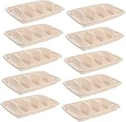 HEALLILY 50 Disposable Taco Plates Snack Bowls Sashimi Serving Trays Party Tableware