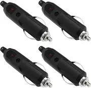 SING F LTD 4Pcs Male LED Car Cigarette Lighter Plug Car Cigarette Lighter Socket Plug Connector Accessories for Electrical Appliances Vacuum Cleaner