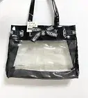 Moschino Black Transparent Tote Bag Hand Bag Patent Leather PVC Vintage Y2K Tags