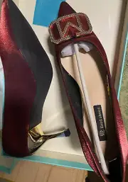 Sale Fashion dress party red wine Aus 6-23cm high heels shoes new $30 sparkling