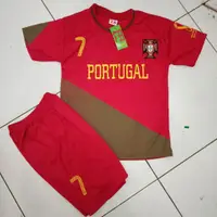 在飛比找蝦皮購物優惠-最新兒童足球球衣套裝 PORTUGAL 2023 兒童 T 