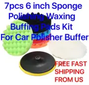 7pcs 6 inch Sponge Polishing Waxing Buffing Pads Kit For Car Polisher Buffer
