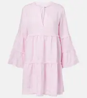 [Heidi Klein] Heidi Klein Baie de Cassis tiered linen kaftan AU 16 pink