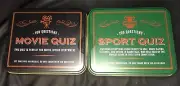 2 Trivia Quiz Tin Game, MOVIE & SPORTS 50 Quiz Cards, 100 Questions. New In Tin.