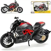(Ohne Wunschkennzeichen) - Ducati Diavel Carbon Schwarz 1/12 Maisto Modell Motorrad mit Oder ohne individiuellem Wunschkennzeichen