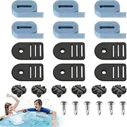 Pool Solar Cover Fastening Kit - Solar Cover Reel Fastening Set - Easy Installation Ground Swimming Accessories Blanket Straps Fastener for Hotel Home Patio