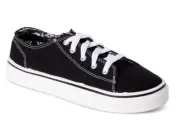 Wonder Nation Boy's TODDLER SIZE 12 Casual Canvas Lace Up Sneakers Black & White